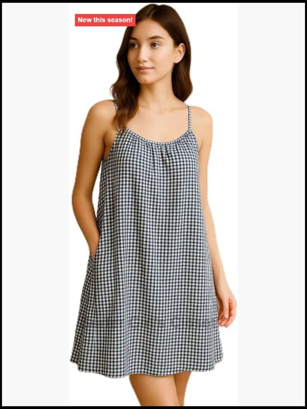 100% Linen Nightdress with Pockets Sleeveless Sleepwear